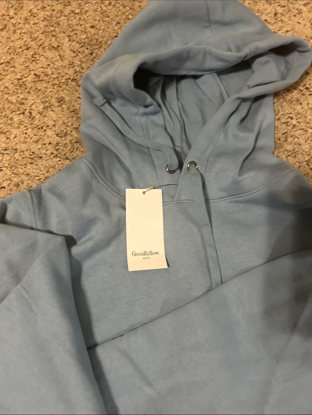 Men's Light Blue,ultra soft fleece Hooded Sweatshirt with pockets - Picture 2 of 3